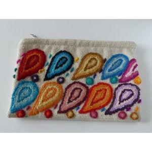Hand Embroidered bohemian alpaca wool  bag,